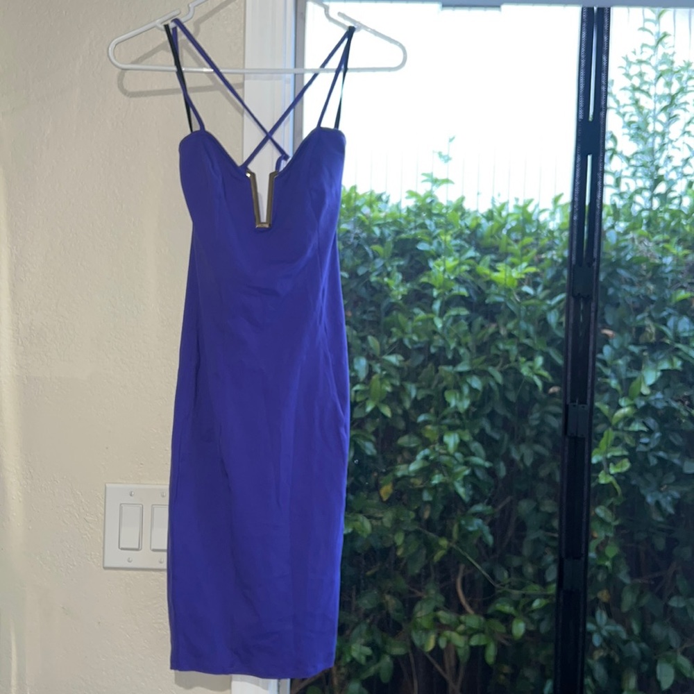 Elegant Purple Spaghetti Strap Dress